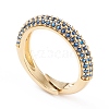 Adjustable Brass Micro Pave Cubic Zirconia Cuff Rings RJEW-L098-007E-G-2