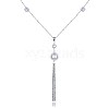925 Sterling Silver Tassel Pendant Necklaces NJEW-BB32707-9