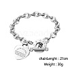 Stainless Steel Love Heart Charm Bracelets for Women CI7367-3-1