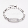 Ion Plating(IP) Couples 304 Stainless Steel ID Bracelets Sets X-BJEW-I283-08-4