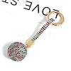 PU Leather & Rhinestone Keychain for Women PW-WG64994-06-1