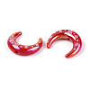 Christmas UV Plating Printed Opaque Acrylic Beads MACR-N018-07D-2