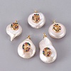 Natural Cultured Freshwater Pearl Pendants PEAR-F008-32G-G-1