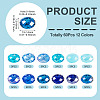 60Pcs 12 Colors Blue Color Theme Glass European Beads GPDL-TA0001-10-4