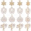  16pcs 4 Style Rack Plating Brass Micro Pave Clear Cubic Zirconia Charms ZIRC-NB0001-85-1