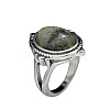 Oval Zinc Alloy Natural Labradorite Finger Rings WG970F5-01-5
