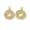 Real 18K Gold Plated Brass Micro Pave Clear Cubic Zirconia Pendants KK-E068-VB409-12-2