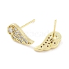 Brass Micro Pave Clear Cubic Zirconia Studs Earring EJEW-S217-G18-2