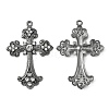 Alloy Rhinestone Cross Big Pendants ALRI-1475-B-NR-1