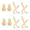 8Pcs 4 Styles Brass Pendants KK-TA0009-02-3