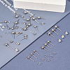  90Pcs 3 Size 202 Stainless Steel Ball Stud Earring Findings STAS-TA0002-22-6