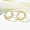 Brass Micro Pave Clear Cubic Zirconia Stud Earrings EJEW-C122-08G-2