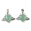 Natural Green Aventurine with Clear Cubic Zirconia Pendants G-G133-02P-25-1