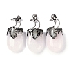 Natural Rose Quartz Pendants G-L524-17AS-09-1