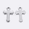 304 Stainless Steel Tiny Cross Charms STAS-F159-39P-2