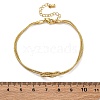 Brass Snake Chain Bracelets for Women BJEW-C087-01G-5