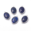 Platinum Tone Brass Lapis Lazuli Links connectors G-F339-B09-1