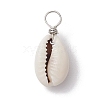 Natural Cowrie Shell Pendants PALLOY-JF02681-02-3