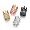 Brass Micro Pave Cubic Zirconia Slide Charms ZIRC-G147-33-NR-1