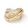 Rack Plating Brass Multi Circle Criss Cross Open Cuff Ring for Women X-RJEW-B043-12-1