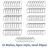 HOBBIESAY 88Pcs 11 Style 316 Surgical Stainless Steel Leverback Earring Findings STAS-HY0001-01-5