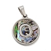 304 Stainless Steel with Paua Shell Pendants STAS-G268-02Q-P-2