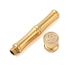 Golden Tone Brass Wax Seal Stamp Head with Bamboo Stick Shaped Handle STAM-K001-05G-P-2