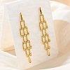 304 Stainless Steel Tassels Weave Teardrop Stud Earrings EJEW-K302-01G-1