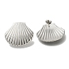 304 Stainless Steel Sheel Shape Stud Earrings for Women EJEW-U027-04P-1