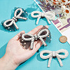 4Pcs 2 Styles Bowknot Polyester Rhinestone Shoe Decorations AJEW-HY0001-79-3