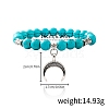 Synthetic Turquoise Beaded Stretch Bracelets PW-WGFC66C-07-1