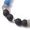 8mm Round 7-Color Natural Lava Rock & Shell Pearl Beaded Stretch Bracelets for Women Men BJEW-JB10330-01-4