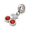 304 Stainless Steel Hyacinth Rhinestone Fruit European Dangle Charms STAS-D153-24P-2