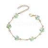 Brass Cable Chains Beads Bracelets for Women BJEW-JB11470-05-2