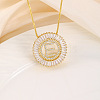Brass Pave Clear Cubic Zirconia Ring with Letter Pendant Box Chain Necklaces FS-WG44D8C-05-1