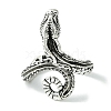 Snake Alloy Wrap Open Cuff Rings RJEW-K275-69AS-2