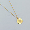 925 Sterling Silver Flat Round with Snake Pendant Necklaces Creative Design Collarbone Jewelry UA4626-1-3