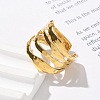 304 Stainless Steel Multilayer Open Cuff Rings for Women RJEW-Z077-01G-05-3