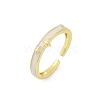 Brass Enamel Cuff Rings RJEW-S400-14G-4