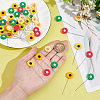 50Pcs 5 Colors Sunflower Iron Head Pins DIY-AB00039-3