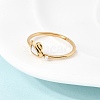 304 Stainless Steel & Natural Shell & Imitation Pearl Cuff Rings for Women RJEW-G372-01G-02-3