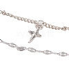 Alloy Double Layer Necklaces for Women NJEW-L123-01P-1