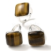 Natural Tiger Eye Adjustable Rings RJEW-H240-01S-21-1