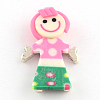 Handmade Zinc Alloy Polymer Clay Girl Pendants CLAY-Q222-02-2