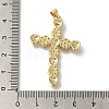 Cross Rack Plating Brass Micro Pave Clear Cubic Zirconia Pendant KK-U019-17G-02-3