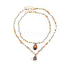 Natural Shell Pendant Double Layer Necklaces for Women WG62FB0-01-4