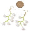 Shell Pearl Beads & Imitation Jelly Acrylic Dangle Earrings EJEW-TA00571-3