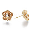 Brass Clear Cubic Zirconia Stud Earring Findings KK-N232-10-NF-2