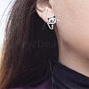 925 Sterling Silver Cute Cat Stud Earrings Half Huggie Hoop Earrings Zircon Stud Earrings Lovely Animal Ear Jewelry Gift for Women JE1069A-5