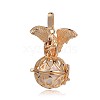 Golden Plated Brass Hollow Round Cage Pendants KK-J252-08G-1